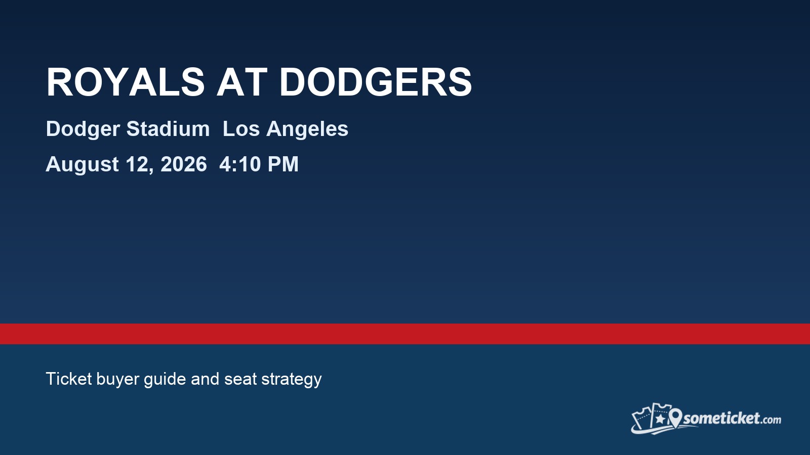 Kansas City Royals at Los Angeles Dodgers Dodger Stadium tickets image