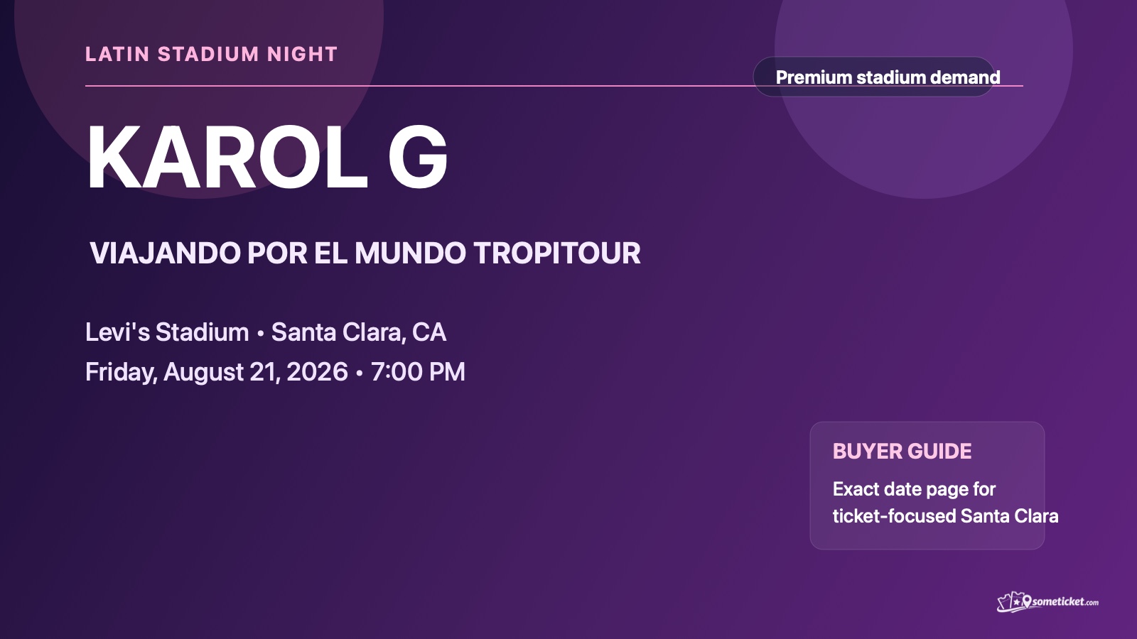 Karol G Santa Clara August 21 2026 concert tickets image